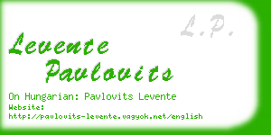 levente pavlovits business card